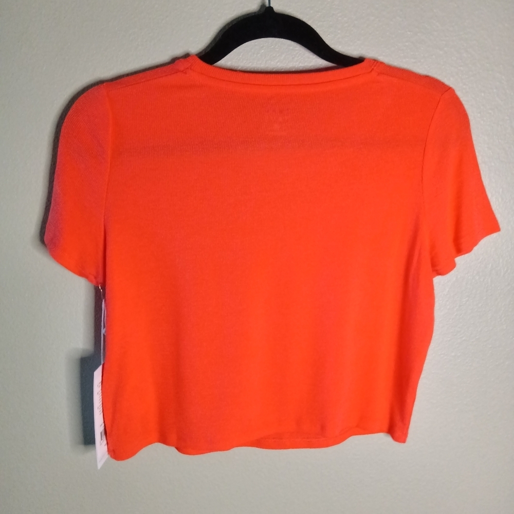 🦋 TAVI Ribbed Tee in Magma Cropped Short Sleeve Comfort Stretch Tencel XS NWT - Picture 8 of 13